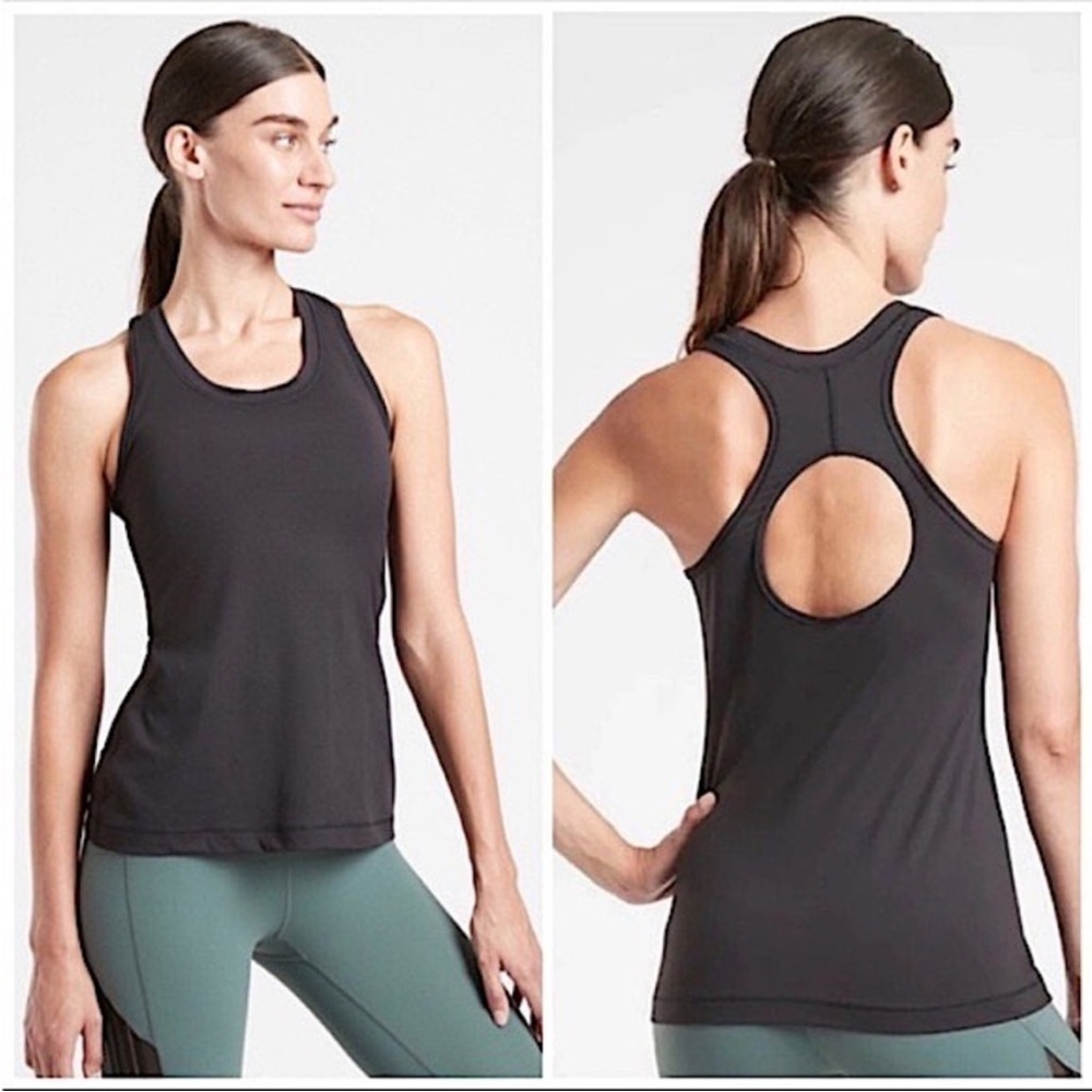 Athleta Chocolate Brown Nitro Keyhole Back Activewear Tank Size XS